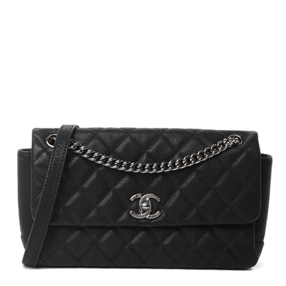 Chanel Iridescent Caviar Quilted Medium Lady Pearly Flap Black 1 of 12