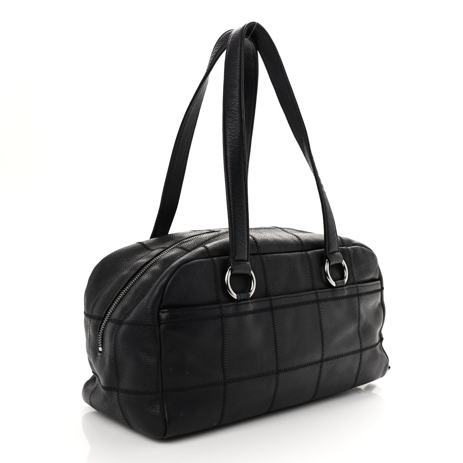 Chanel Caviar Square Stitched Bowler Black 3 of 10