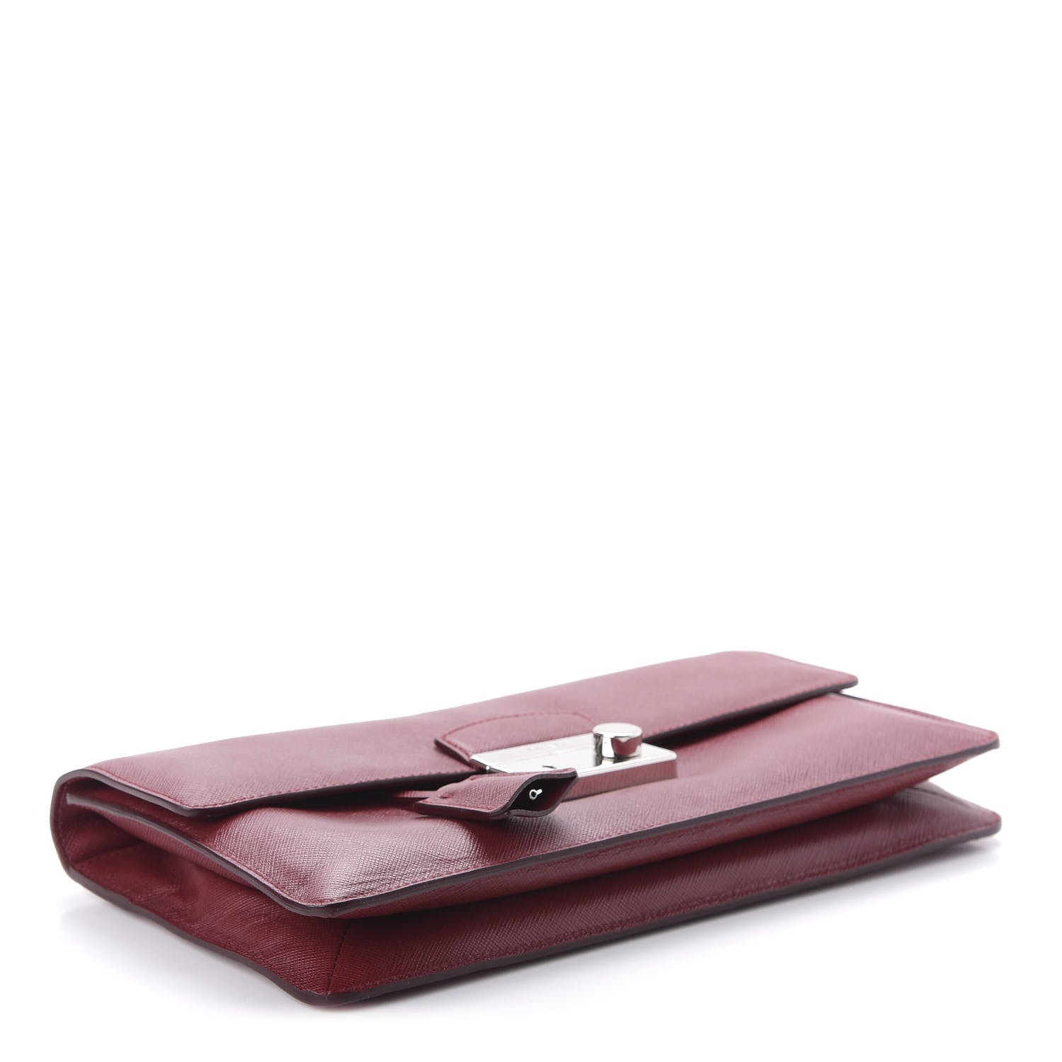 Prada Saffiano Lux Sound Clutch Cherry 4 of 10