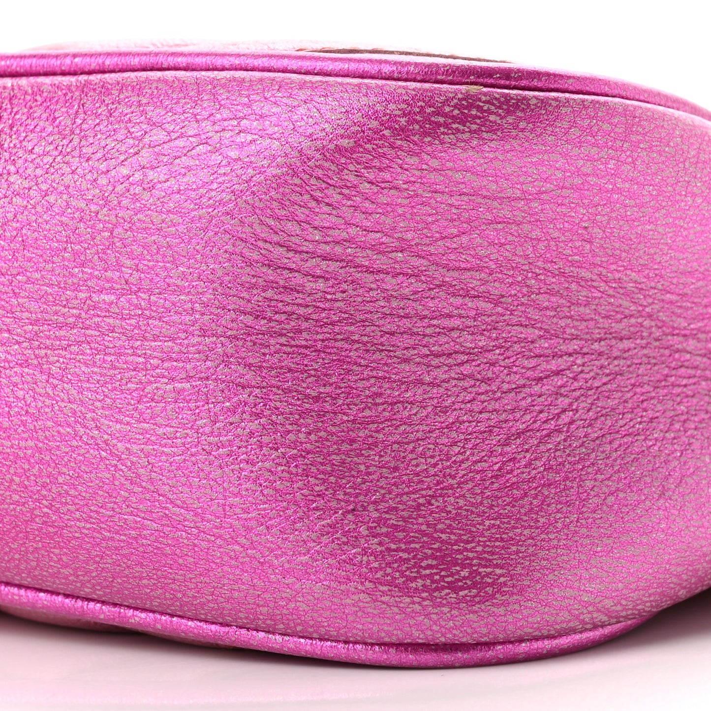 Laminated Nappa Matelasse Small GG Marmont Chain Shoulder Bag Fuxia Rosso Rosa