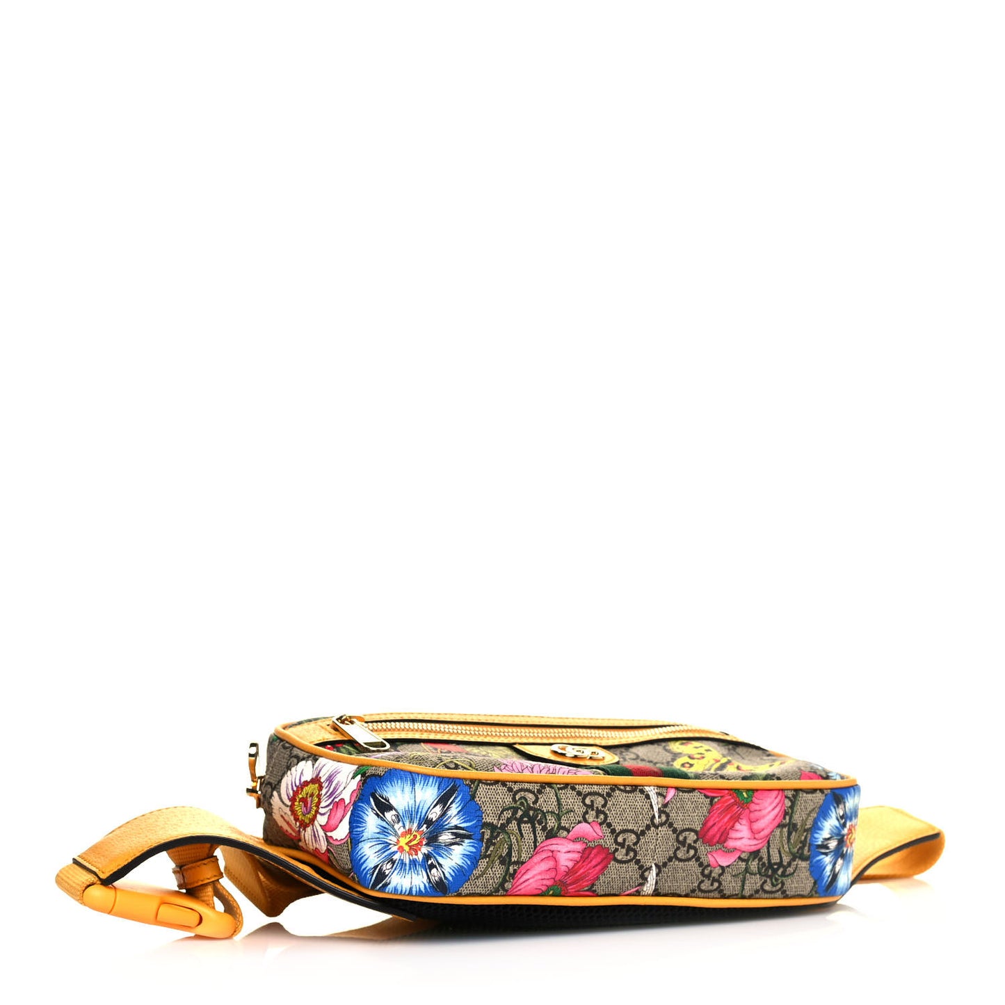 GG Supreme Monogram Flora Medium Ophidia Belt Bag Beige Multicolor Crop