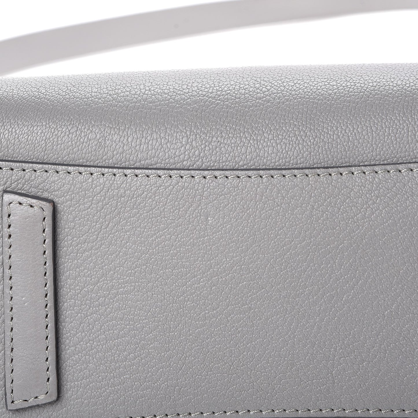 Sugar Goatskin Mini Antigona Pearl Grey