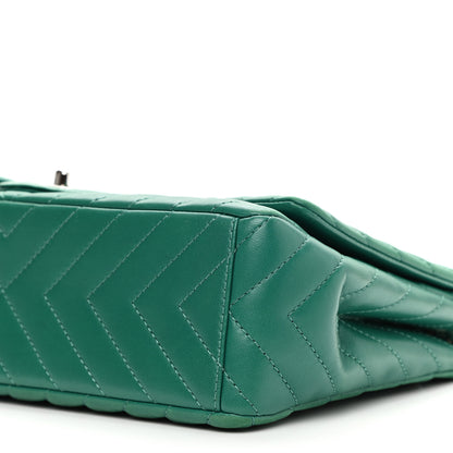 Chanel Lambskin Chevron Quilted Maxi Single Flap Green 10 of 15