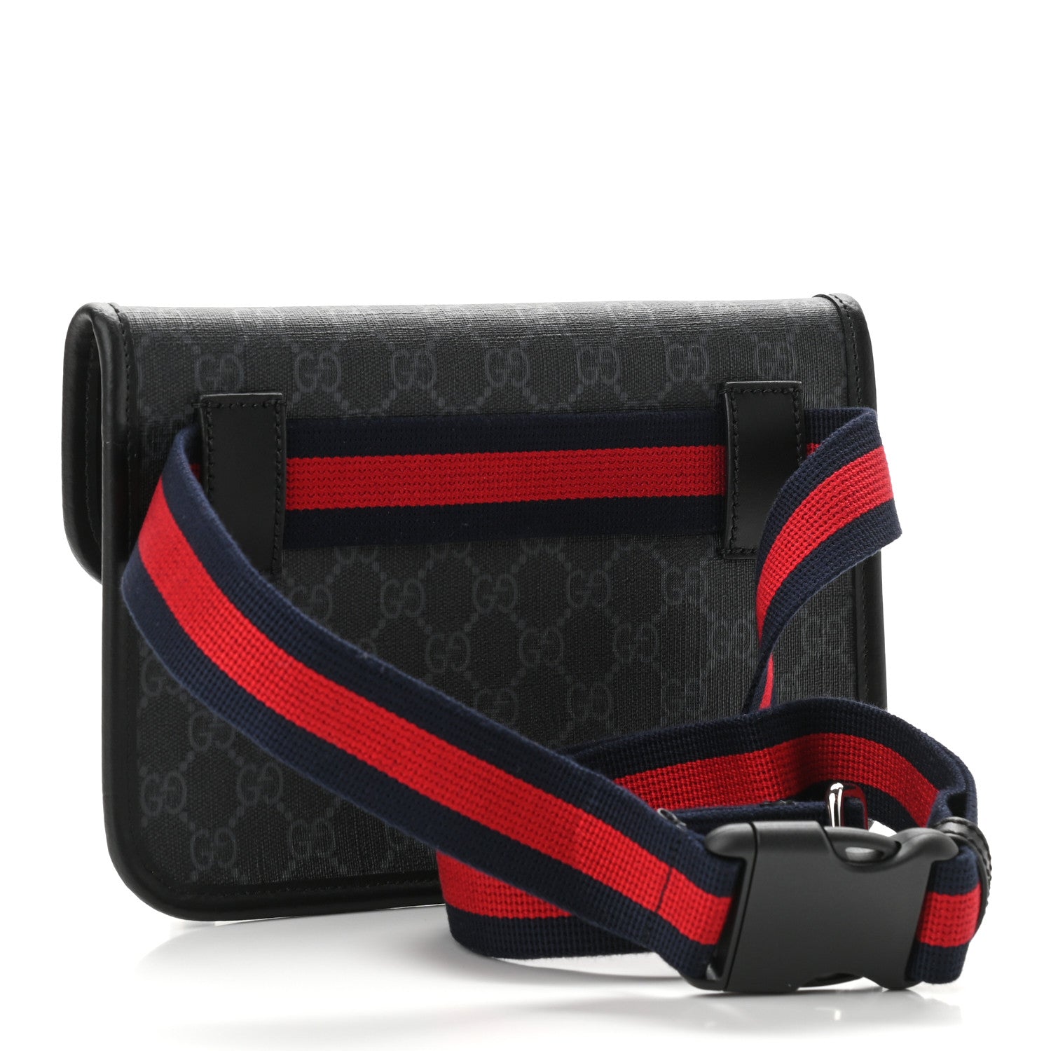 Gucci GG Supreme Monogram Web Slim Belt Bag Black Grey 3 of 9