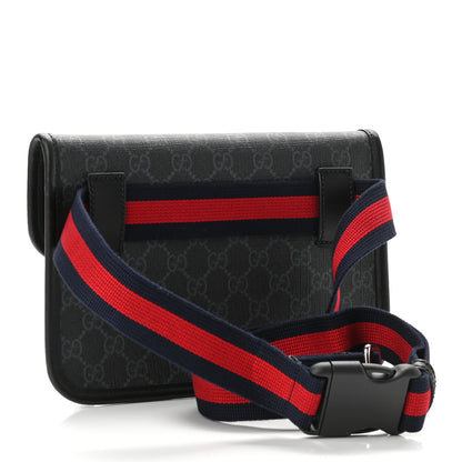 Gucci GG Supreme Monogram Web Slim Belt Bag Black Grey 3 of 9