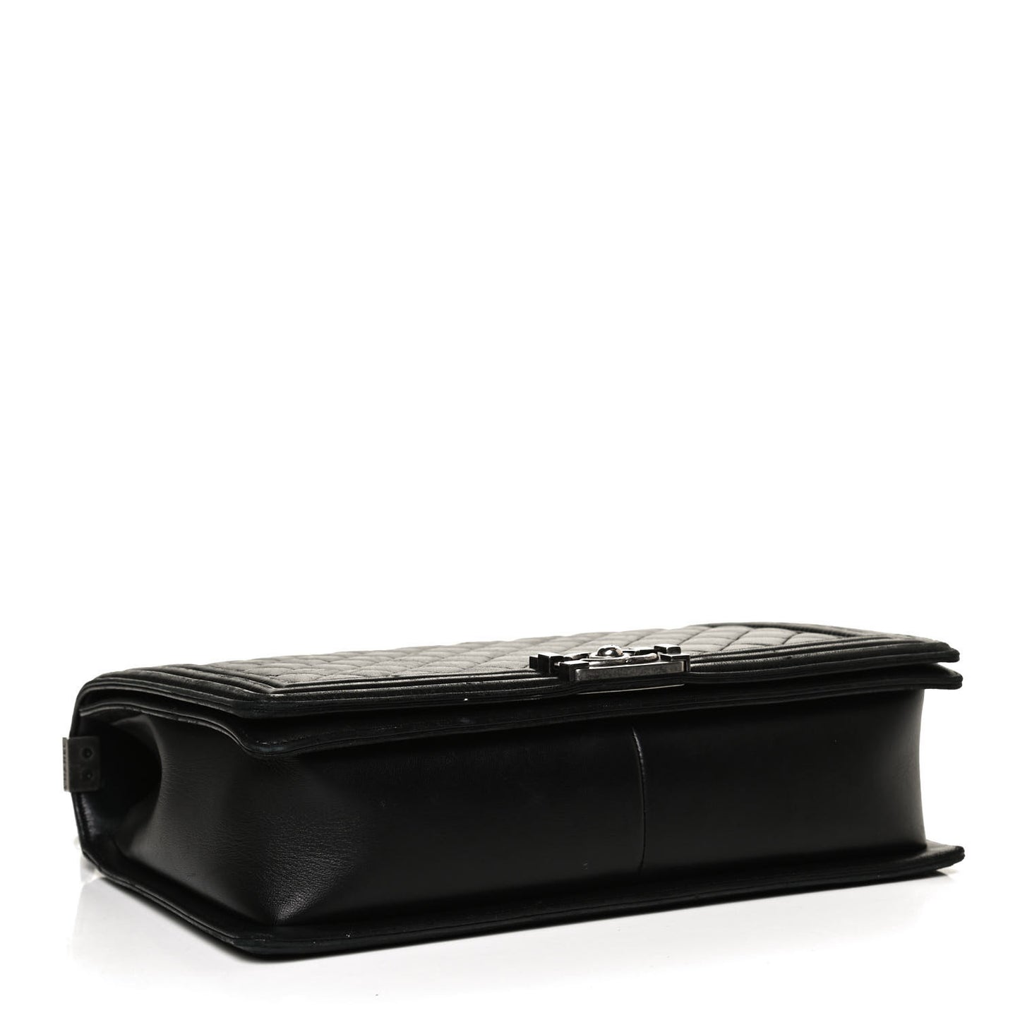 Lambskin Quilted Large Boy Flap Black
