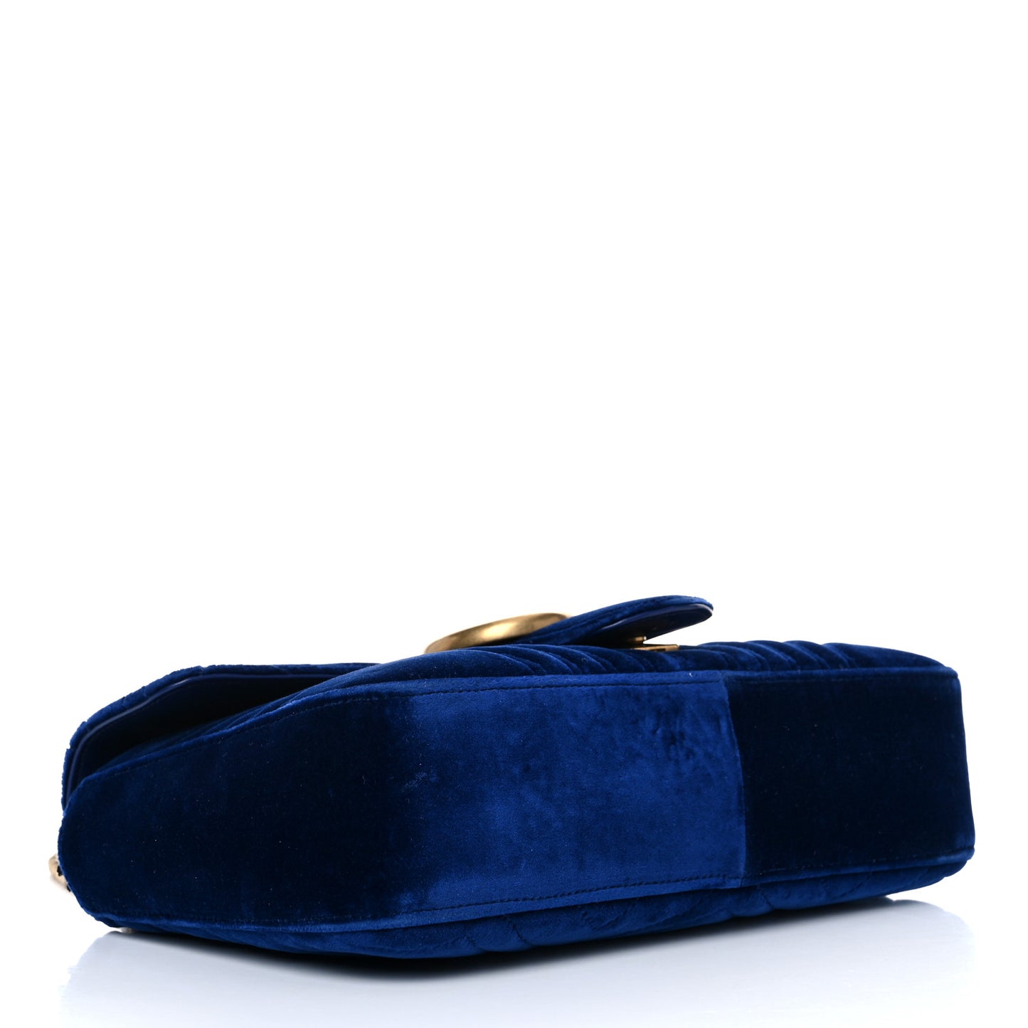 Velvet Matelasse Medium GG Marmont Shoulder Bag Cobalt Blue