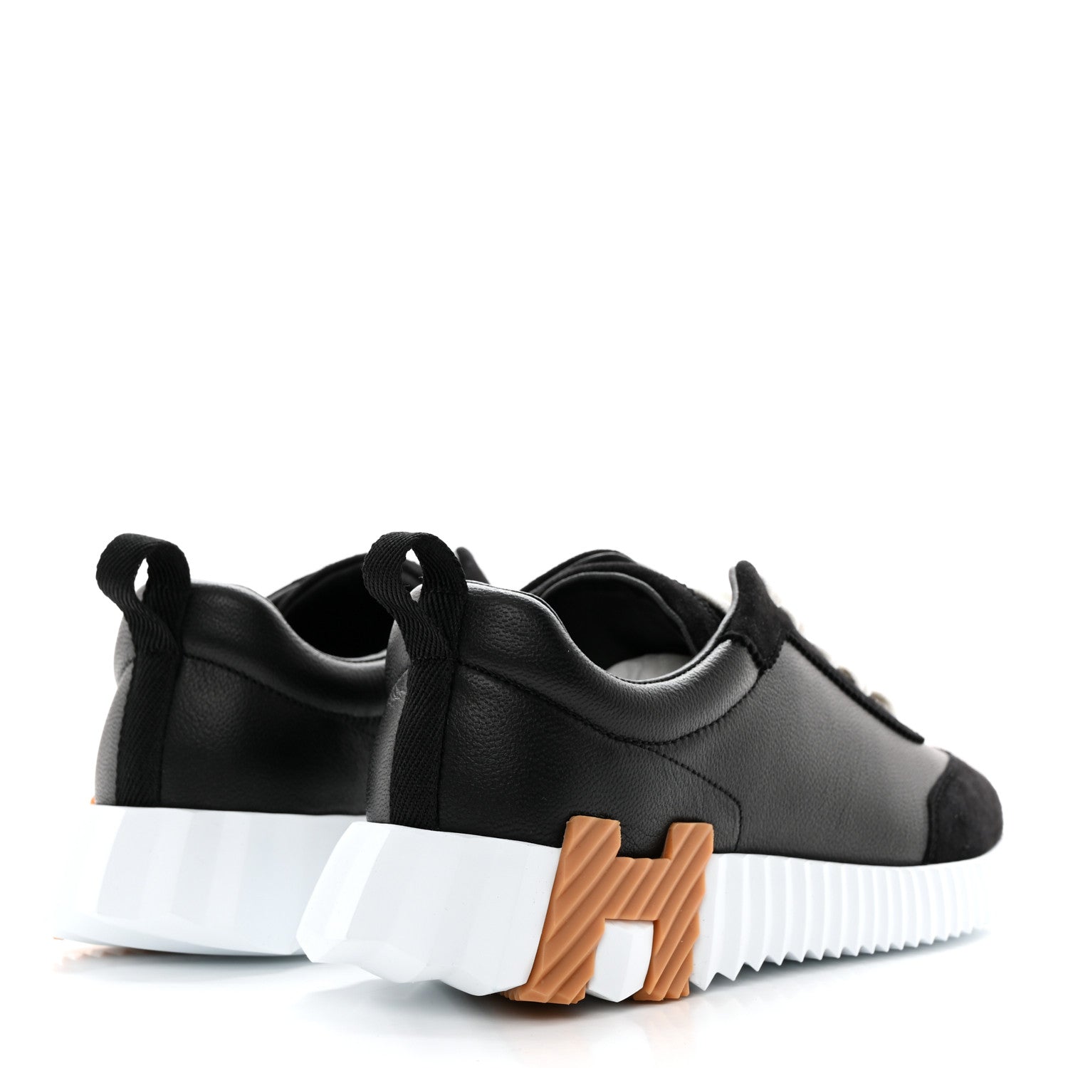Hermes Goatskin Suede Goatskin Bouncing Sneakers 37.5 Black 4 of 9