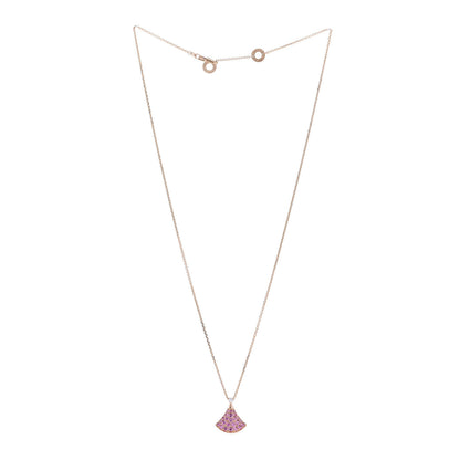 Bulgari 18K Rose Gold Diamond Pink Sapphire Divas' Dream Pendant Necklace 3 of 7