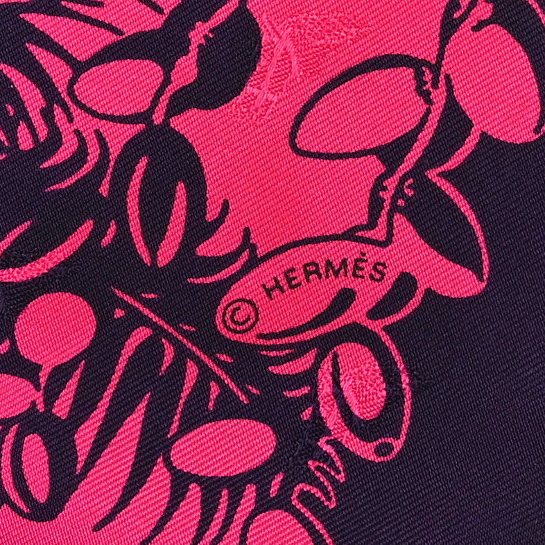 Hermes Silk Mythiques Phoenix Tattoo Scarf 70 Rose Vif Marine 4 of 4