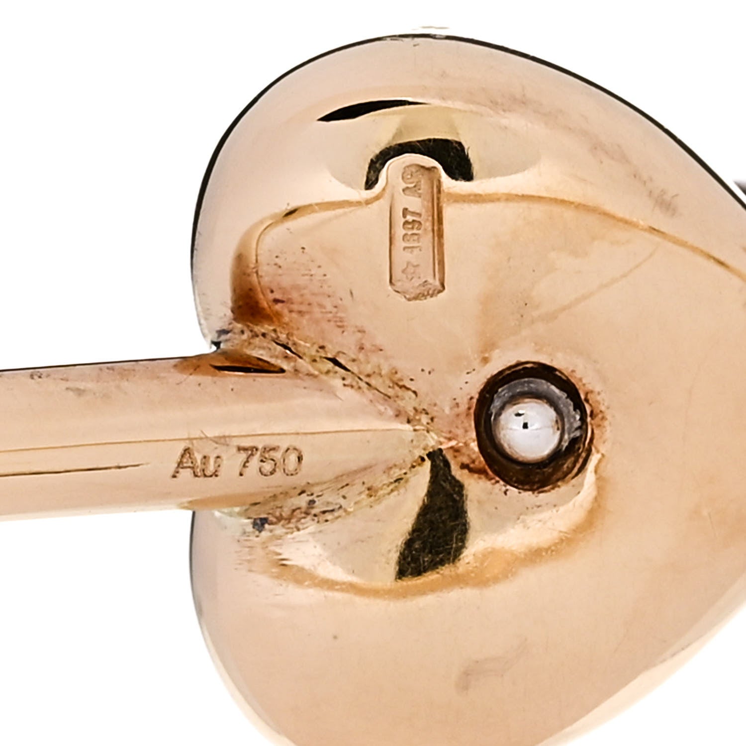 Gucci 18K Yellow Gold Sterling Silver Diamond Le Marche Des Merveilles Bee Heart Cuff Bracelet 4 of 4