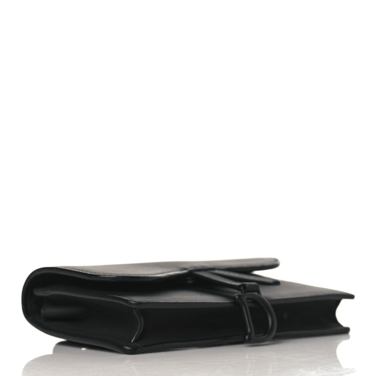 Ultra Matte Calfskin Saddle Belt Clutch Black