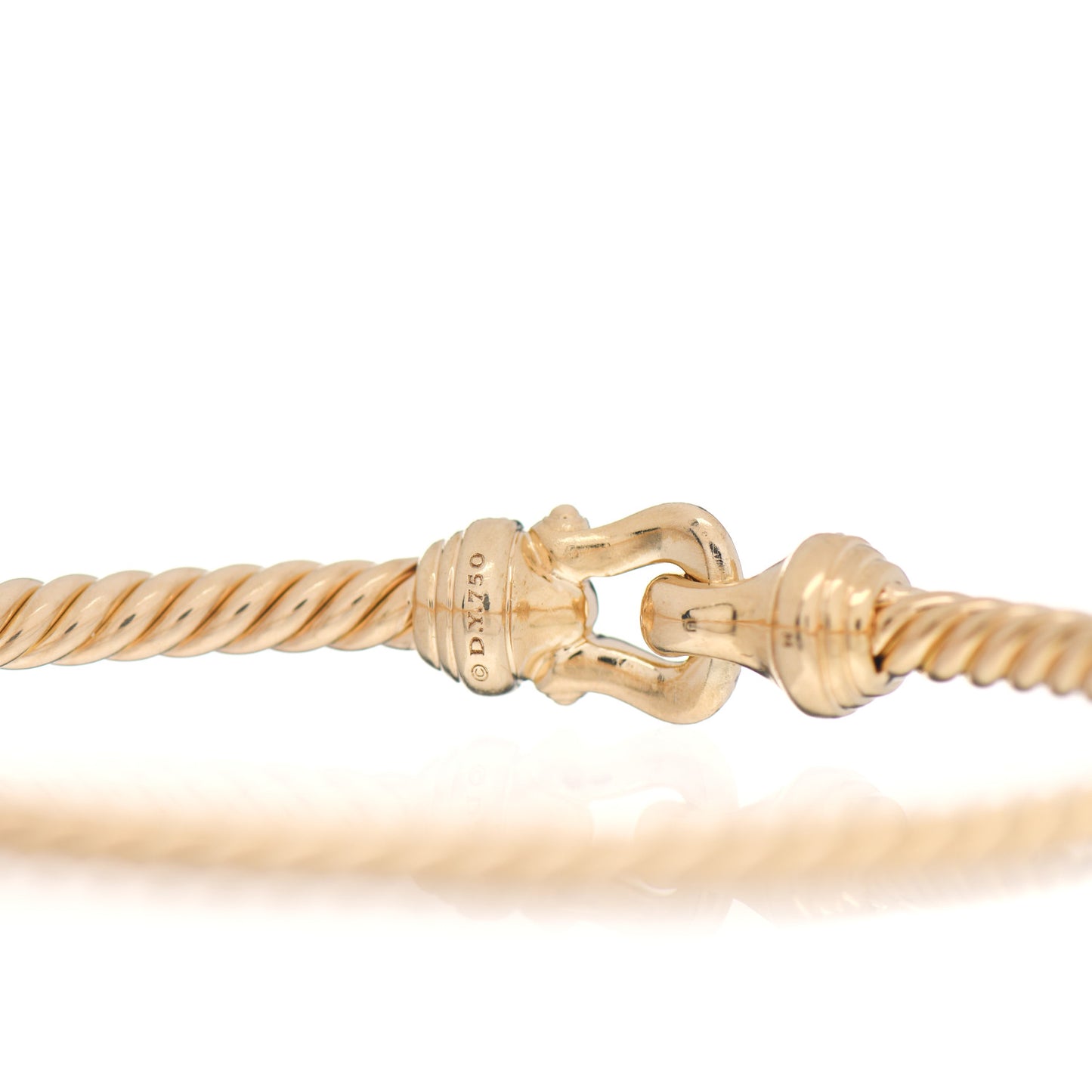 18K Yellow Gold Diamond 3.5mm Cable Buckle Bracelet