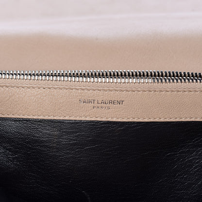 Saint Laurent Sheepskin Matelasse Chevron Monogram Large College Satchel Beige 10 of 12