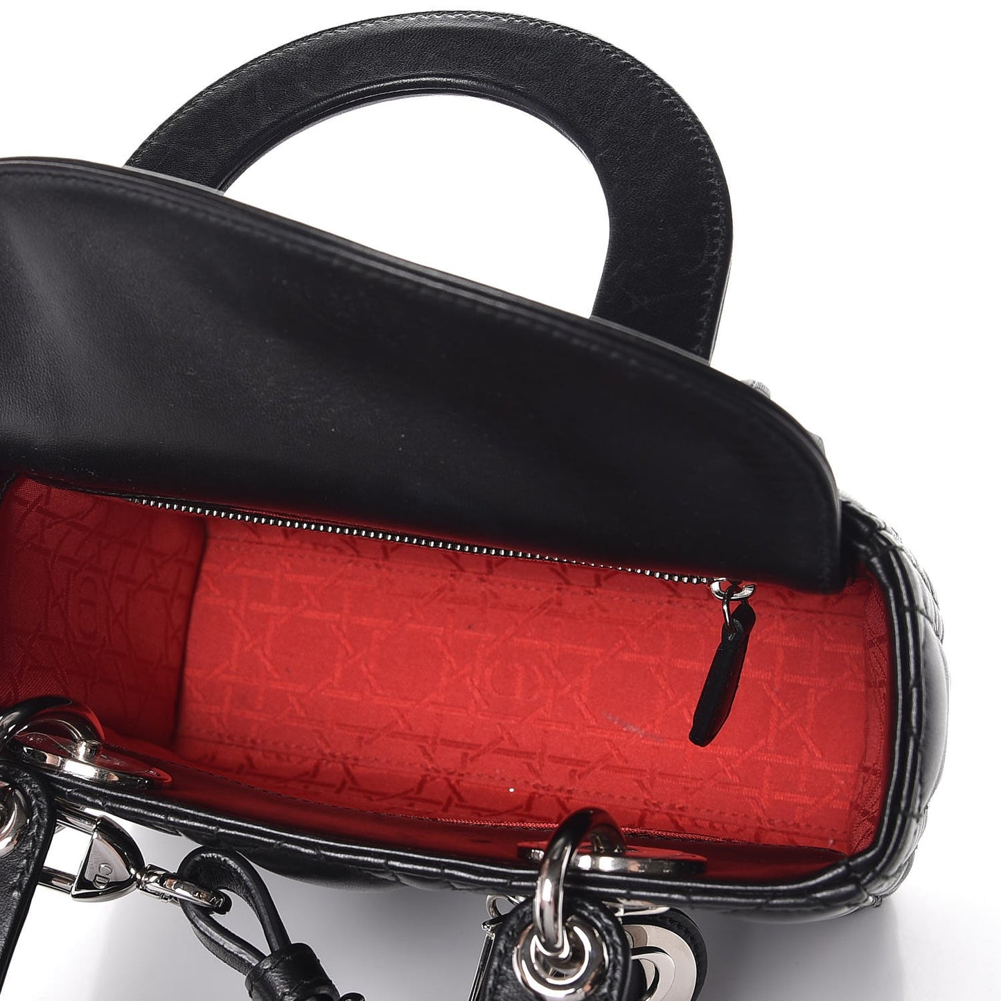 Lambskin Cannage Small Lucky Badges My Lady Dior Black