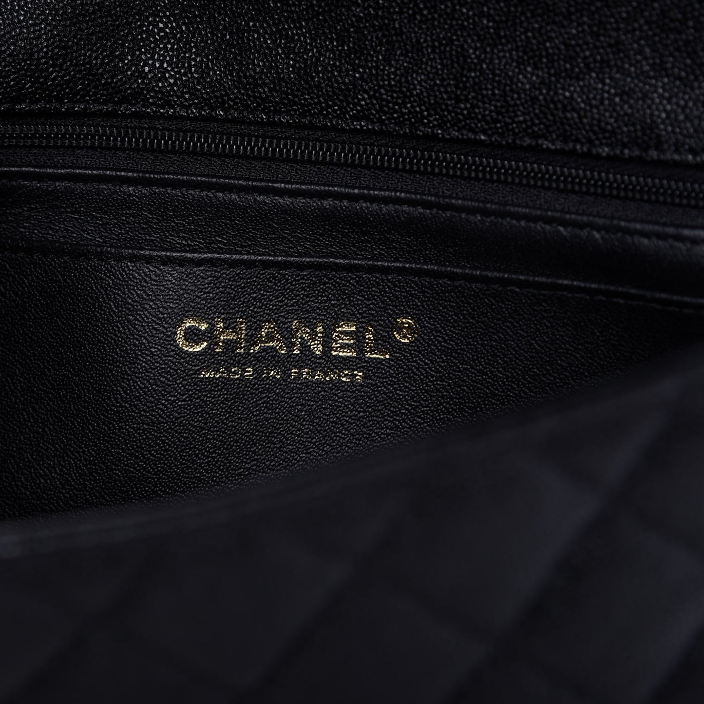 Caviar Quilted Mini Top Handle Rectangular Flap Black