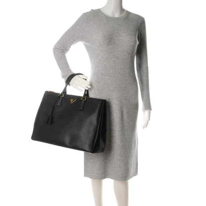 Prada Saffiano Lux Extra Large Galleria Double Zip Tote Black 2 of 8