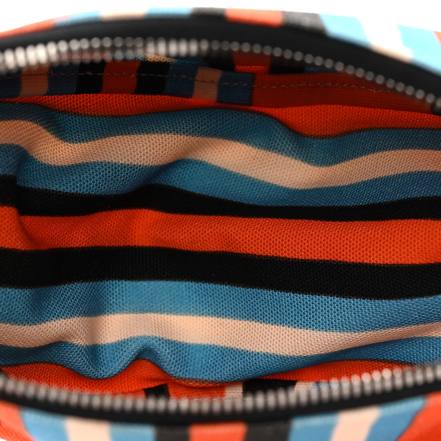 Prada Canvas Baiadera Stripe Wristlet Pouch Arancio 5 of 7