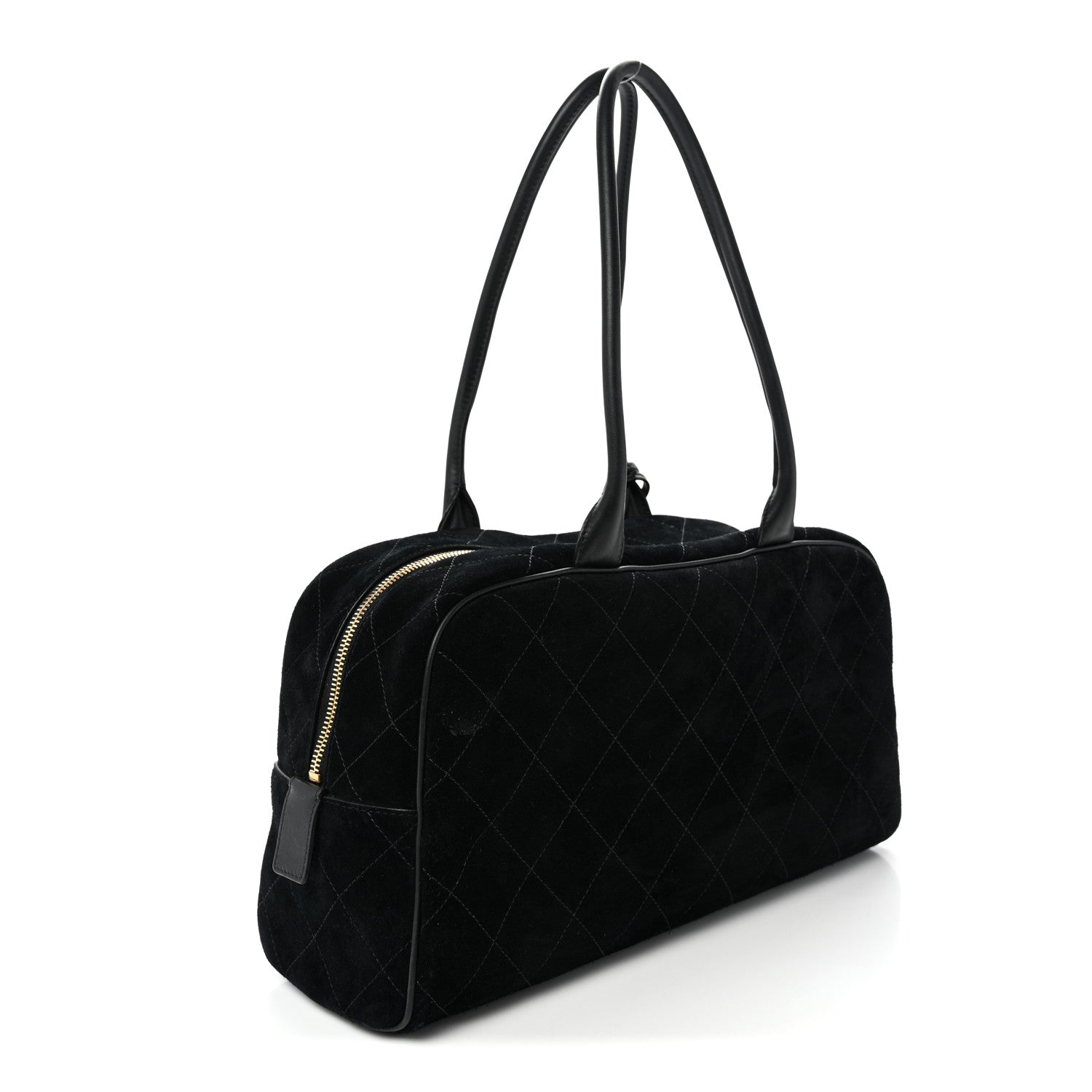 Chanel Suede Calfskin Large Perfect Bowling Bag Black 3 of 12