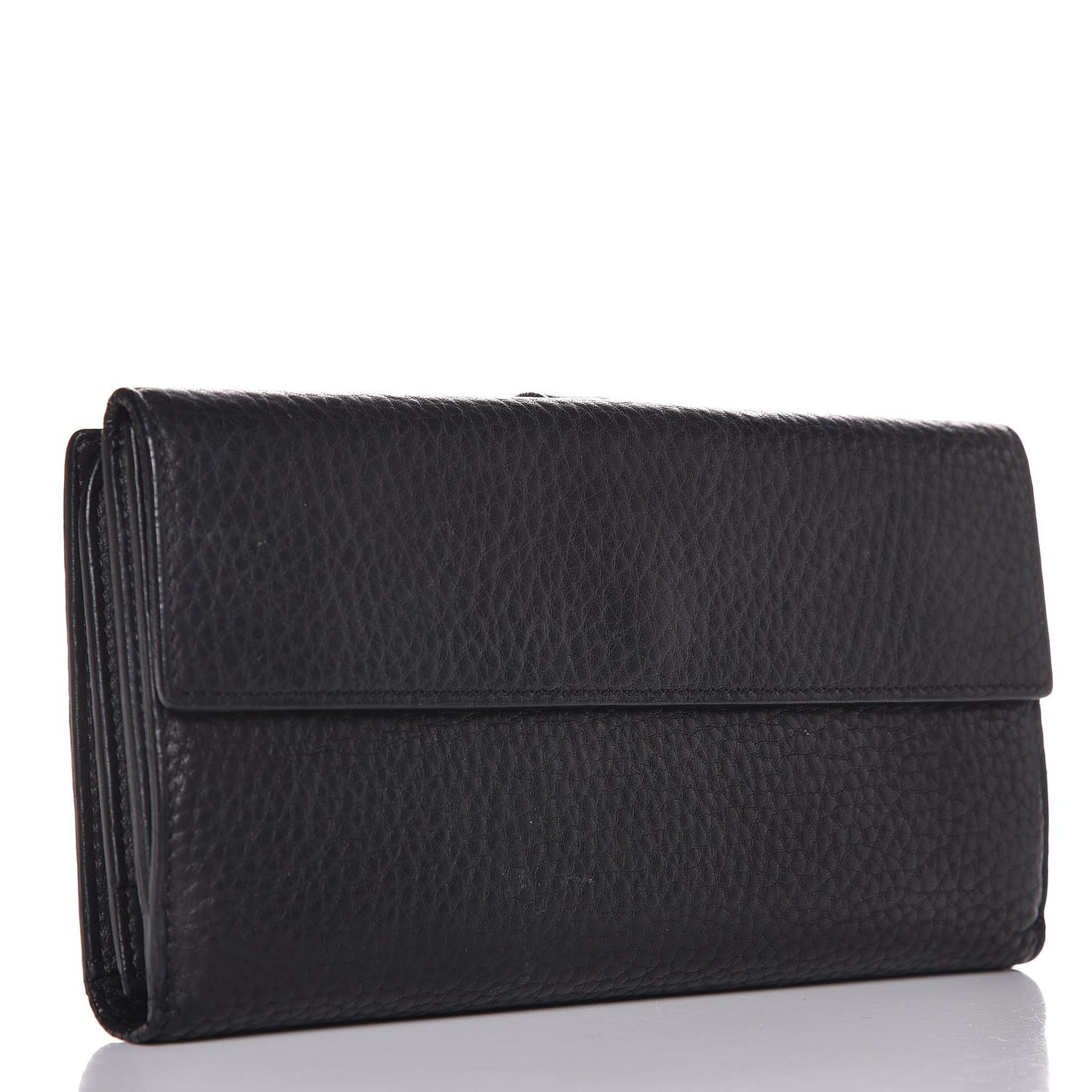 Calfskin CC Long Wallet Black