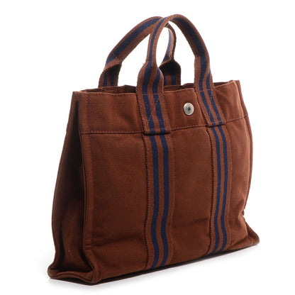 Hermes Cotton Canvas Fourre Tout PM Tote Brown 3 of 10