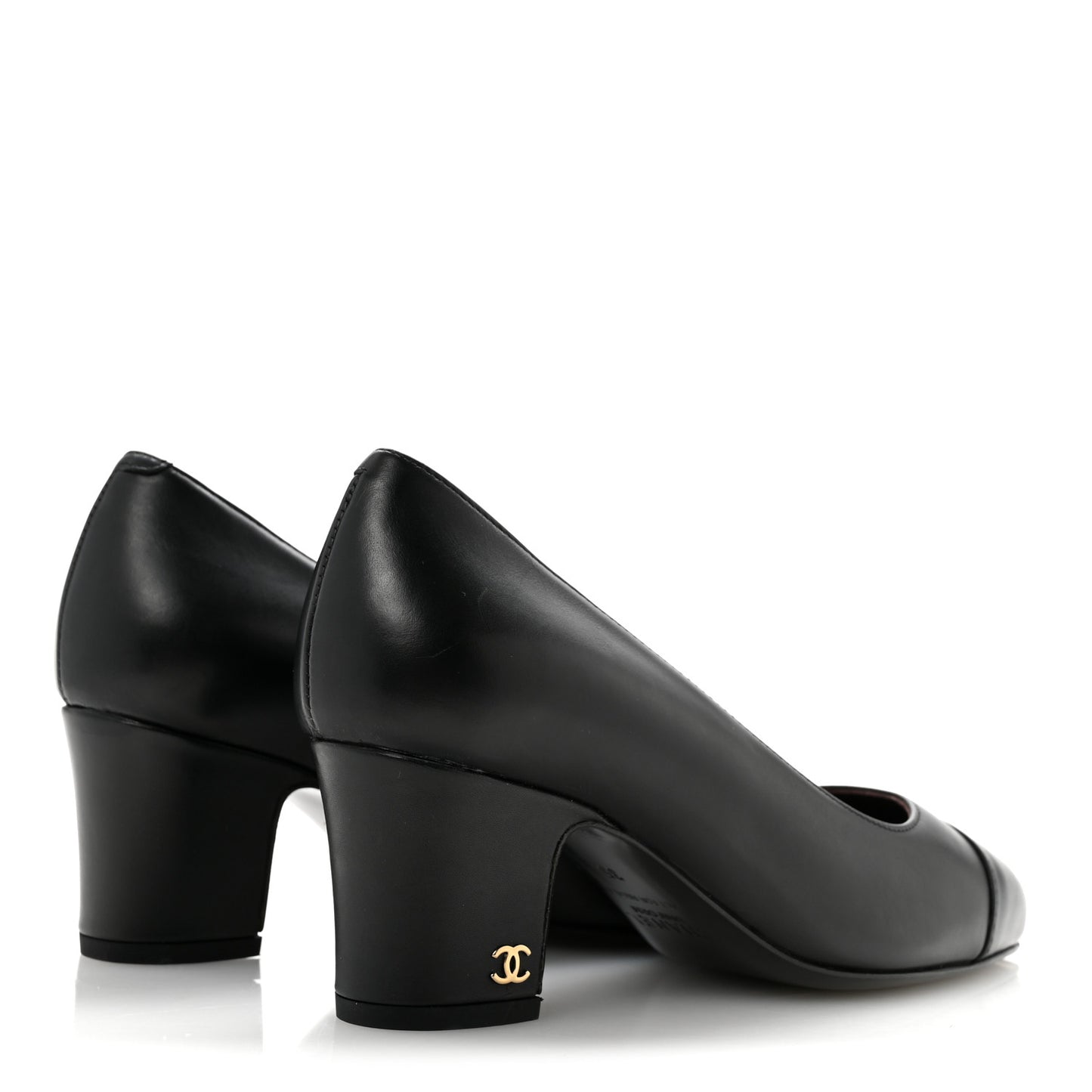 Lambskin Cap Toe CC Uniform Pumps 35 Black