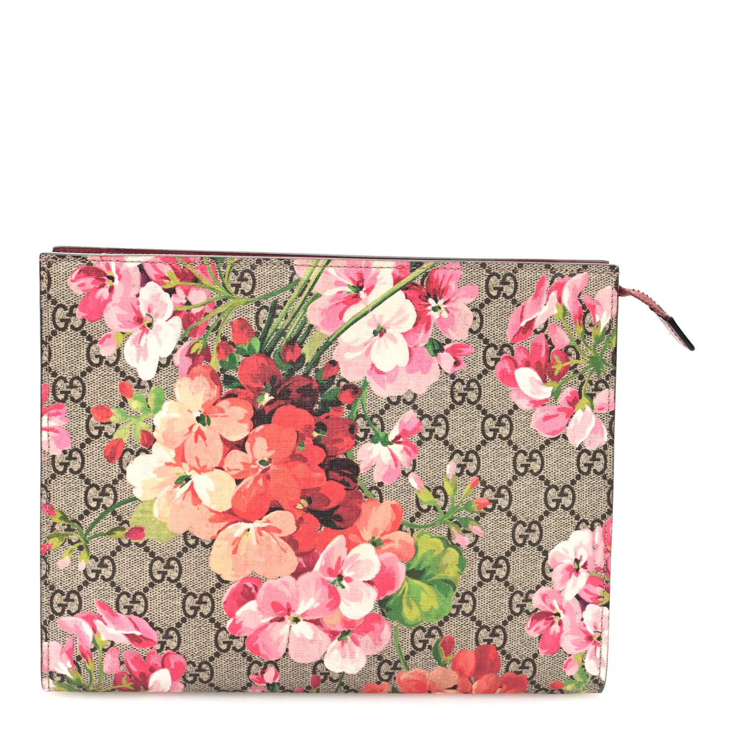 Gucci GG Supreme Monogram Blooms Large Cosmetic Case Beige Multicolor Dry Rose 1 of 7