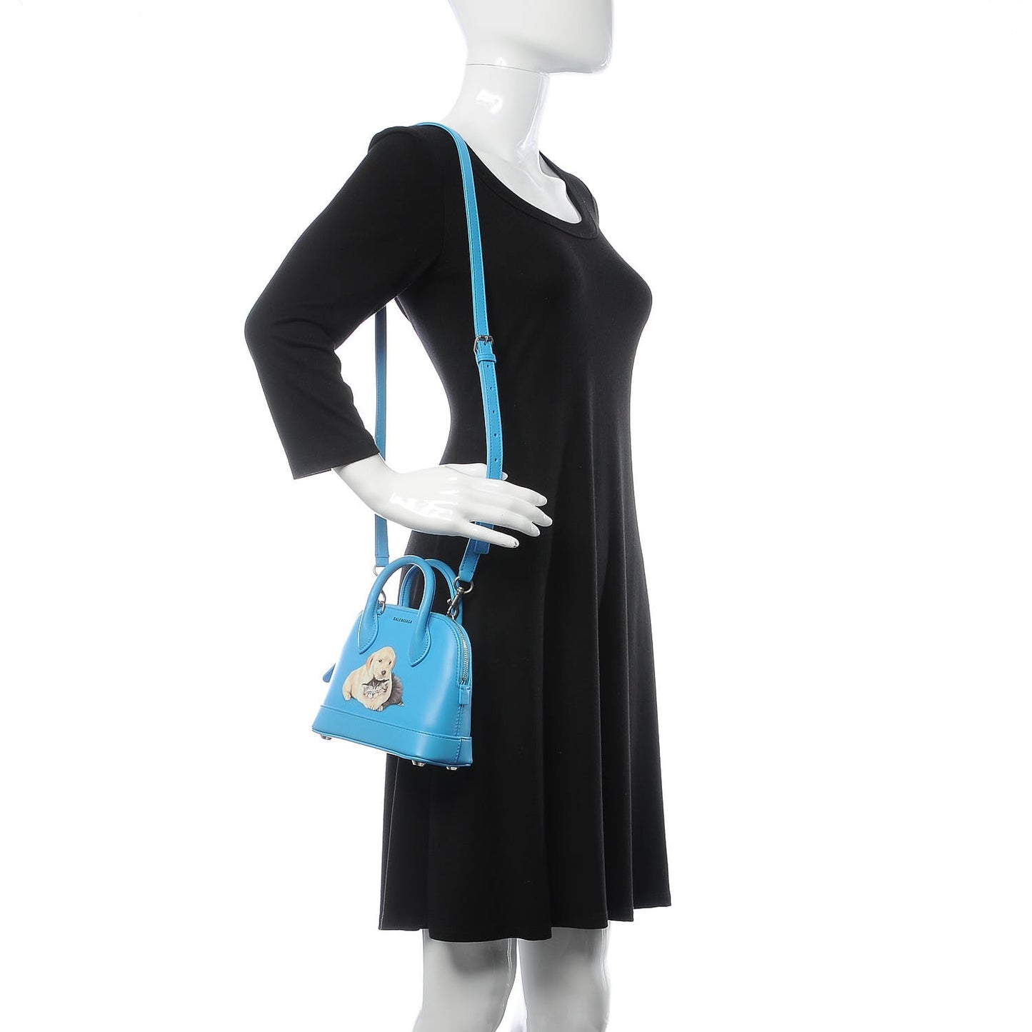 Soft Calfskin Puppy And Kitten XXS Ville Top Handle Bag Bleu Turquoise