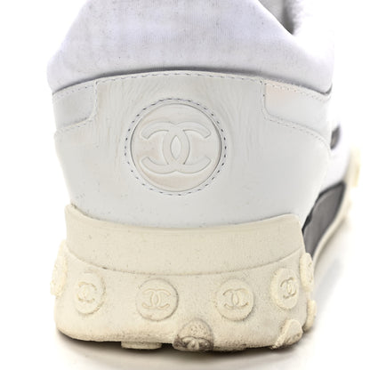 Chanel Calfskin Mesh Lycra Womens Logo Sneakers 39 White 14 of 16