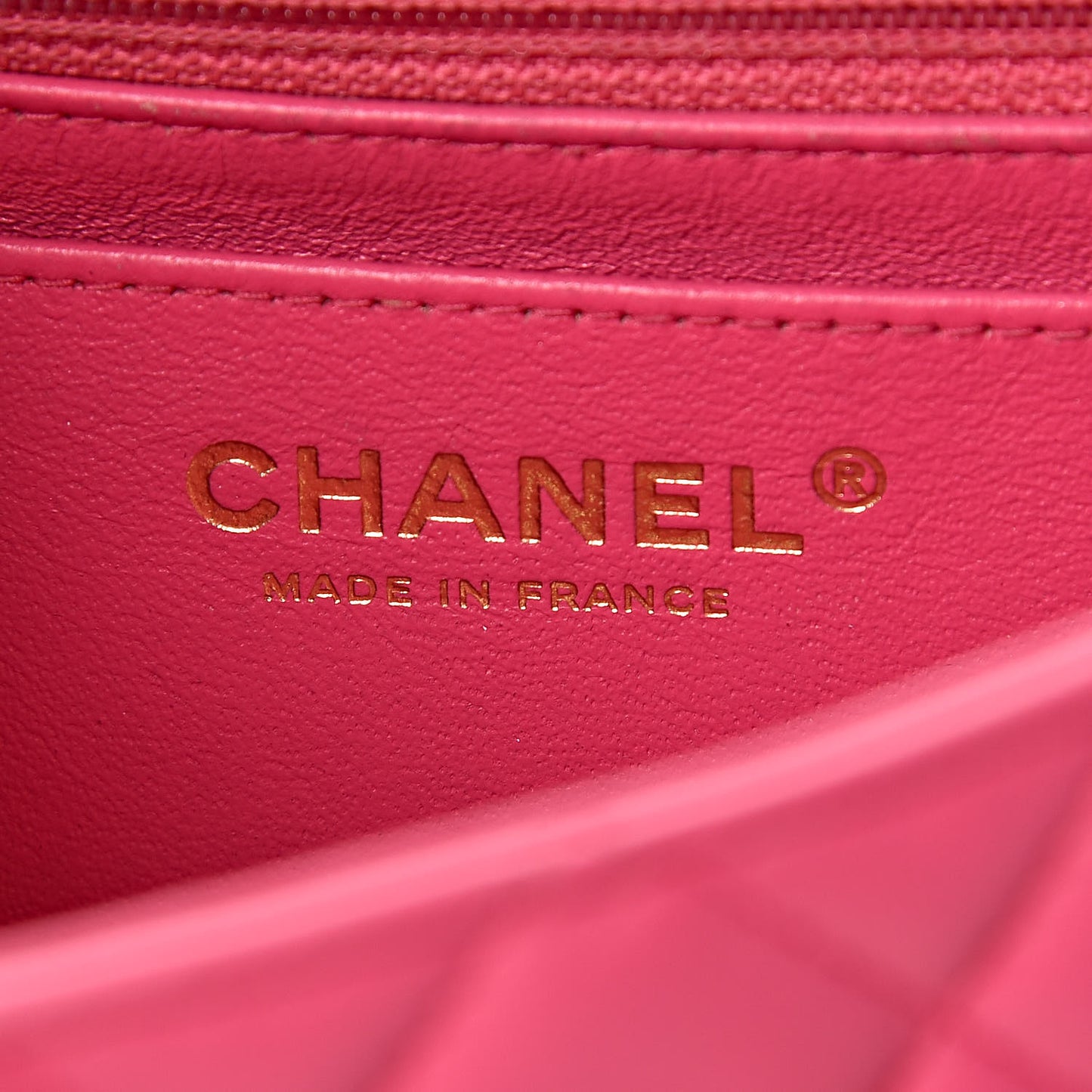 Lambskin Quilted Mini Rectangular Flap Dark Pink