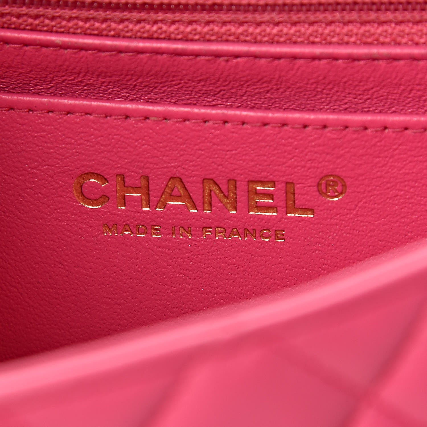 Chanel Lambskin Quilted Mini Rectangular Flap Dark Pink 6 of 13