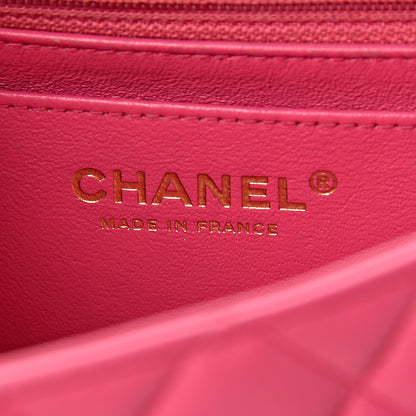 Chanel Lambskin Quilted Mini Rectangular Flap Dark Pink 6 of 13