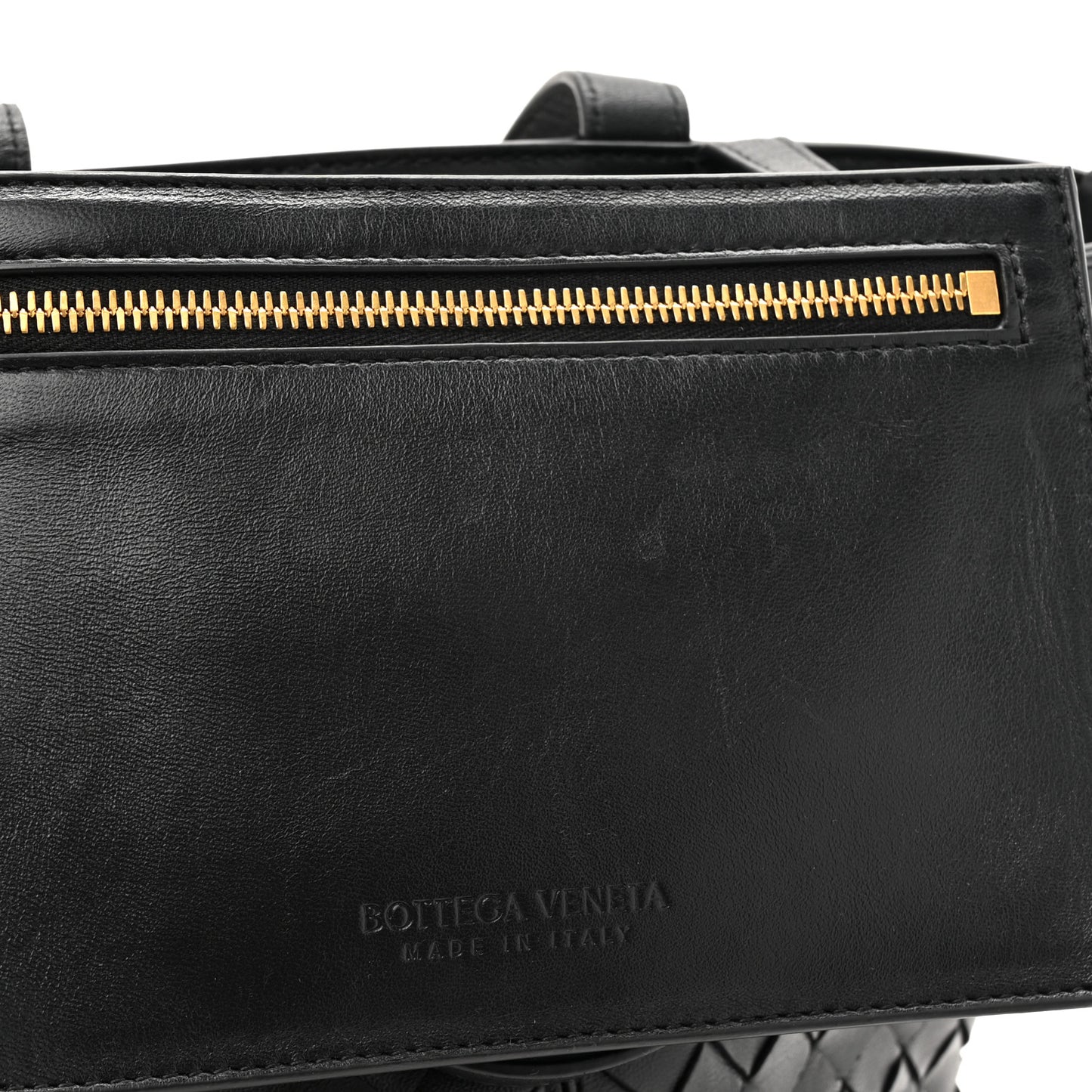 Nappa Intrecciato Small Flip Flap Tote Black