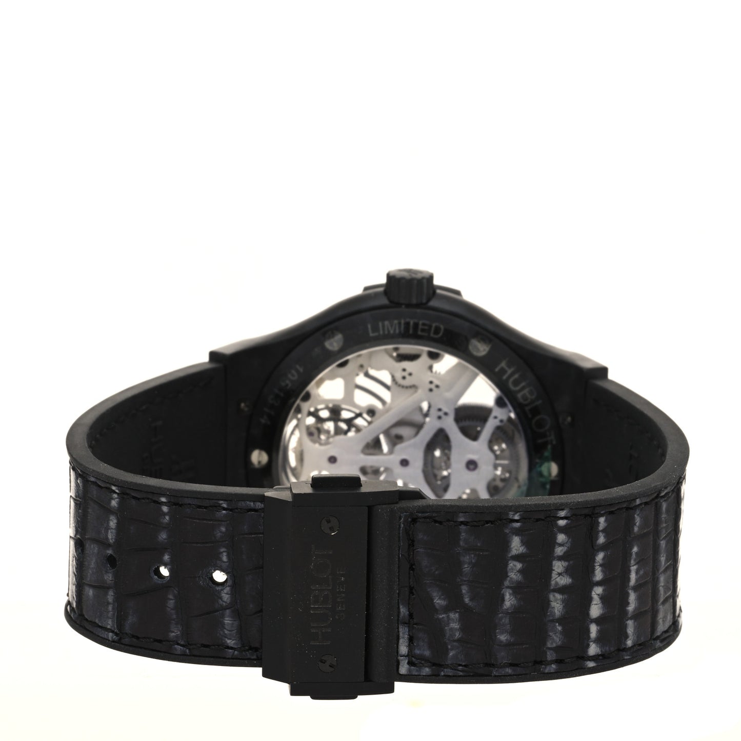 Ceramic Alligator 45mm Classic Fusion Skeleton Tourbillon Manual Winding Watch Black 505.UC.0170.VR.SKULL