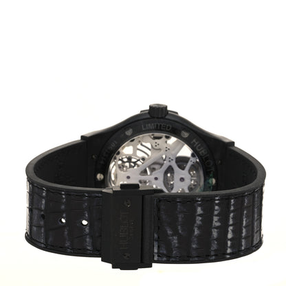 Hublot Ceramic Alligator 45mm Classic Fusion Skeleton Tourbillon Manual Winding Watch Black 505.UC.0170.VR.SKULL 3 of 4