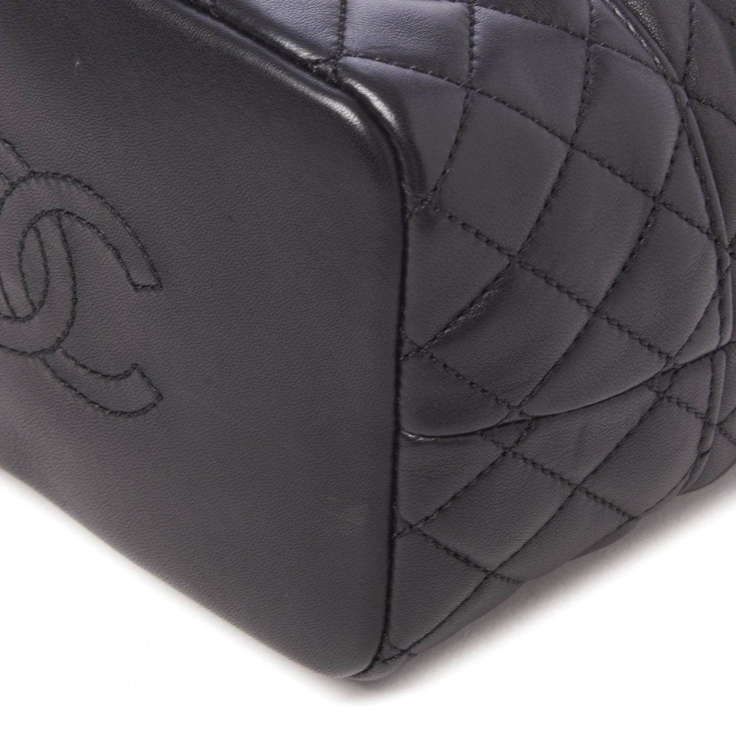 Lambskin Quilted Small Hobo Black