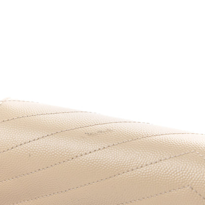 Saint Laurent Grain De Poudre Matelasse Chevron Monogram Chain Wallet Nude Powder 10 of 13
