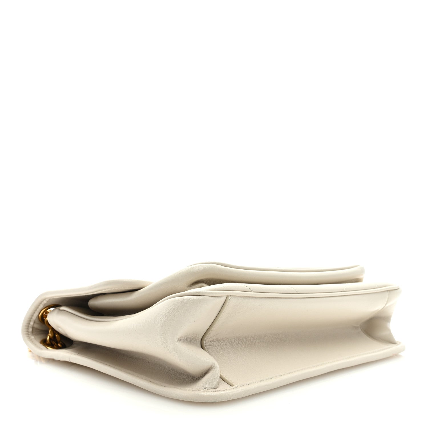 Saint Laurent Lambskin Matelasse Monogram Medium Niki Chain Satchel Blanc Vintage 4 of 8