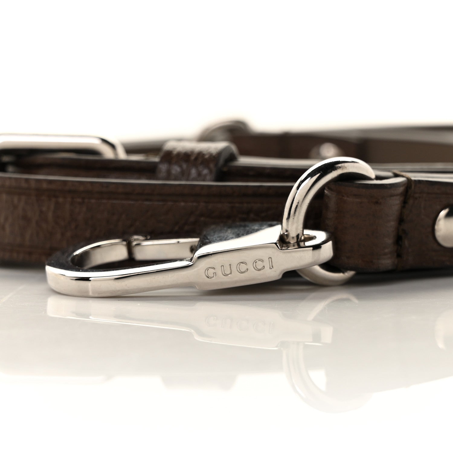 Gucci Calfskin Adjustable Shoulder Strap Brown 3 of 5