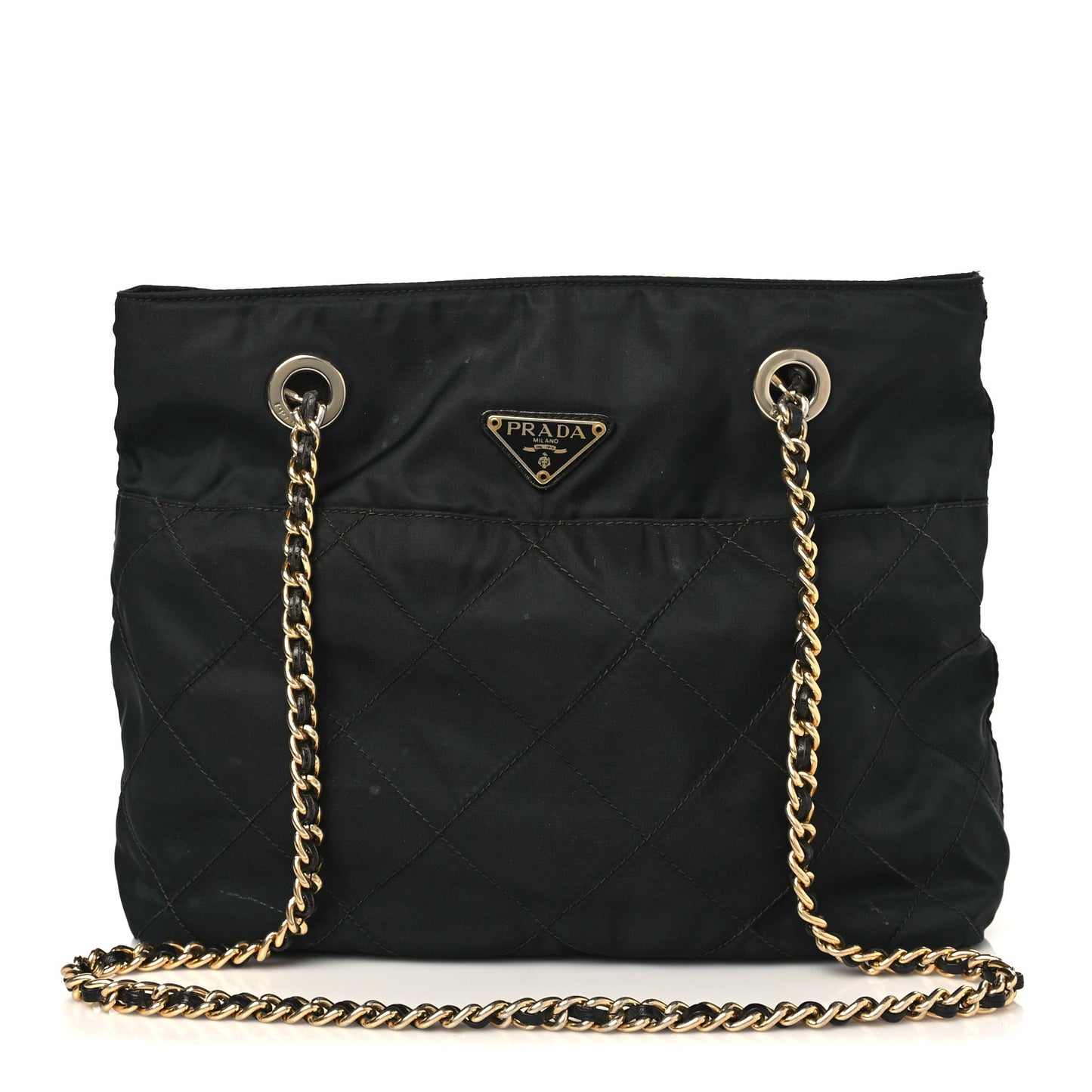 Nylon Tessuto Impuntu Quilted Tote Black