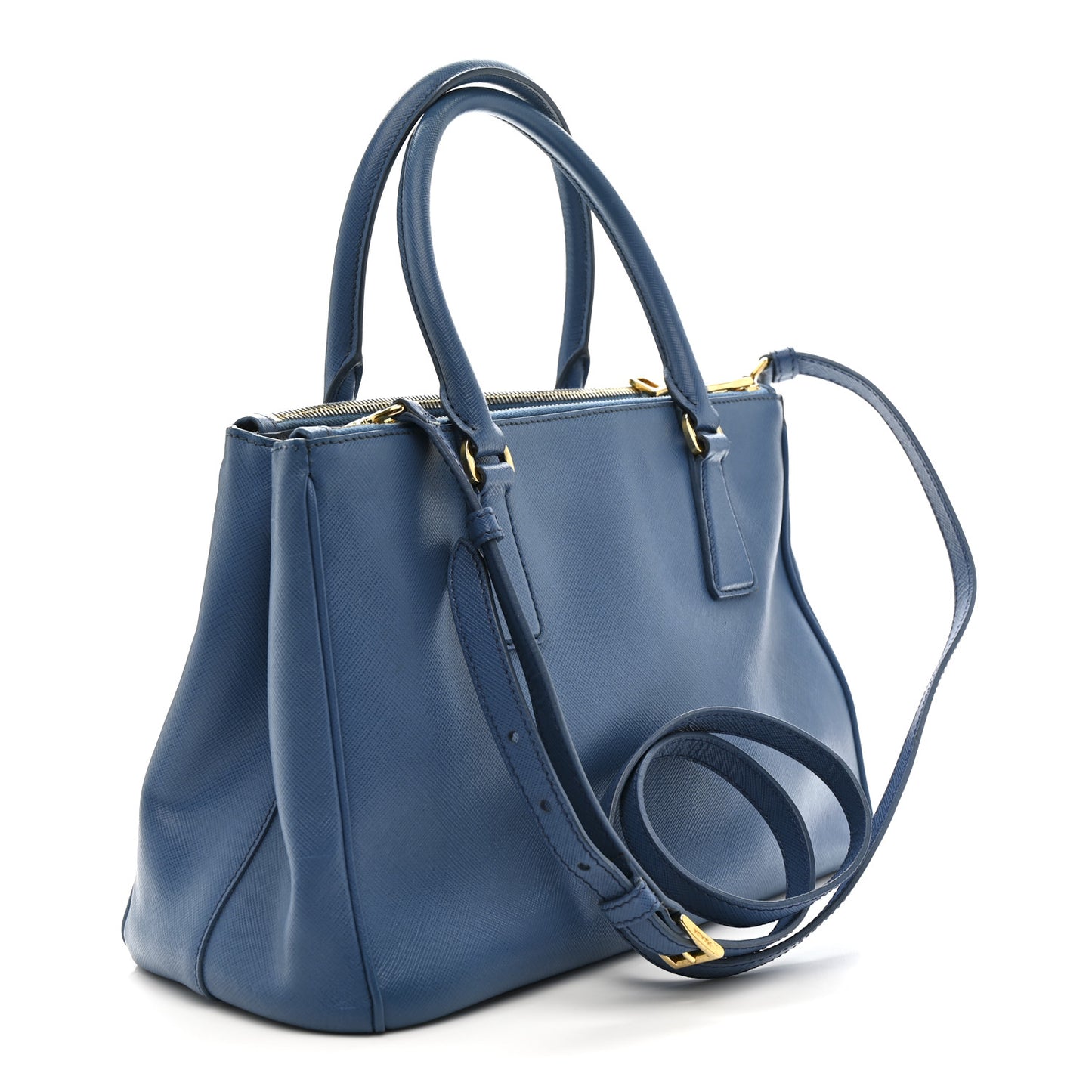 Saffiano Small Galleria Double Zip Tote Cobalto