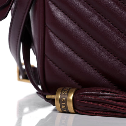 Saint Laurent Calfskin Matelasse Monogram Lou Camera Bag Dark Legion Red 9 of 12