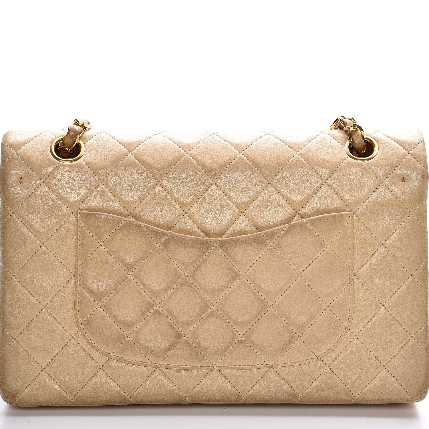 Chanel Lambskin Quilted Medium Double Flap Beige 10 of 19