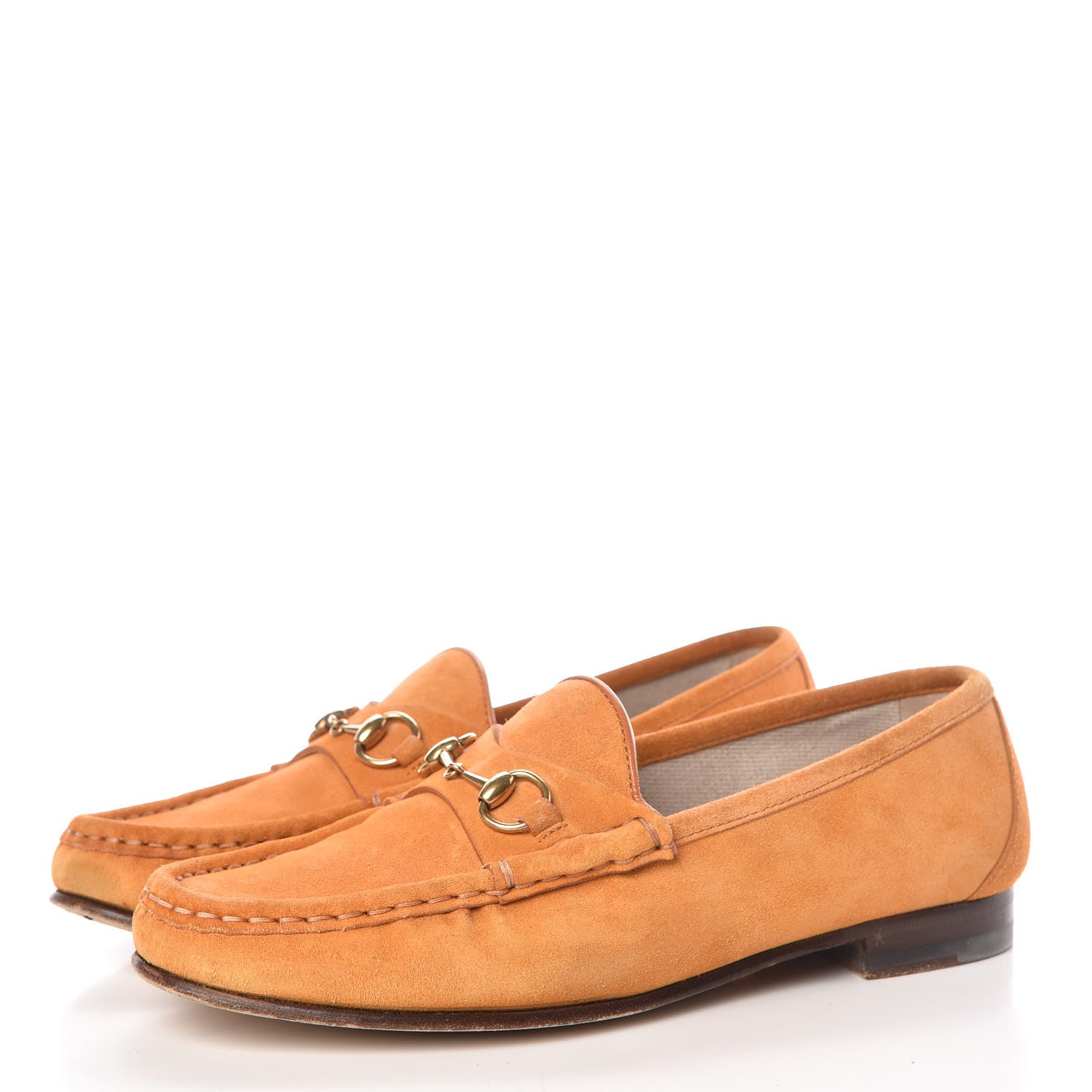 Gucci Suede Womens 1953 Horsebit Loafers 38 Yellow 3 of 9
