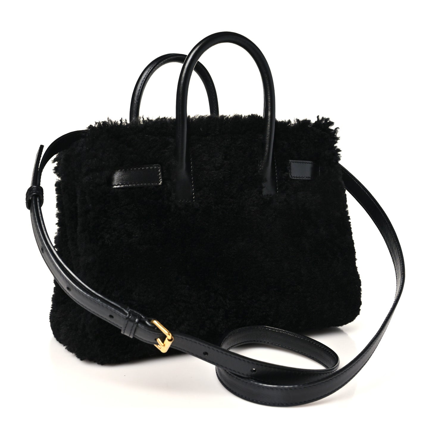 Shearling Nano Sac De Jour Black