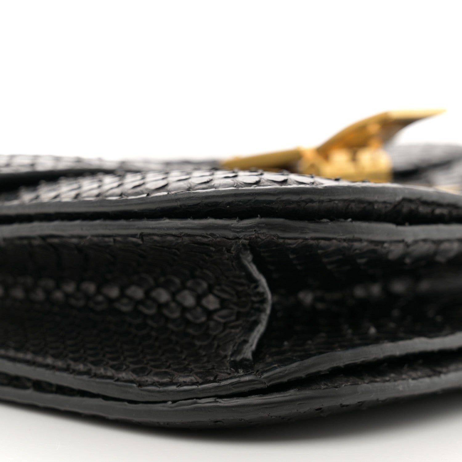 Celine Snakeskin Medium Classic Box Flap Bag Black 8 of 13