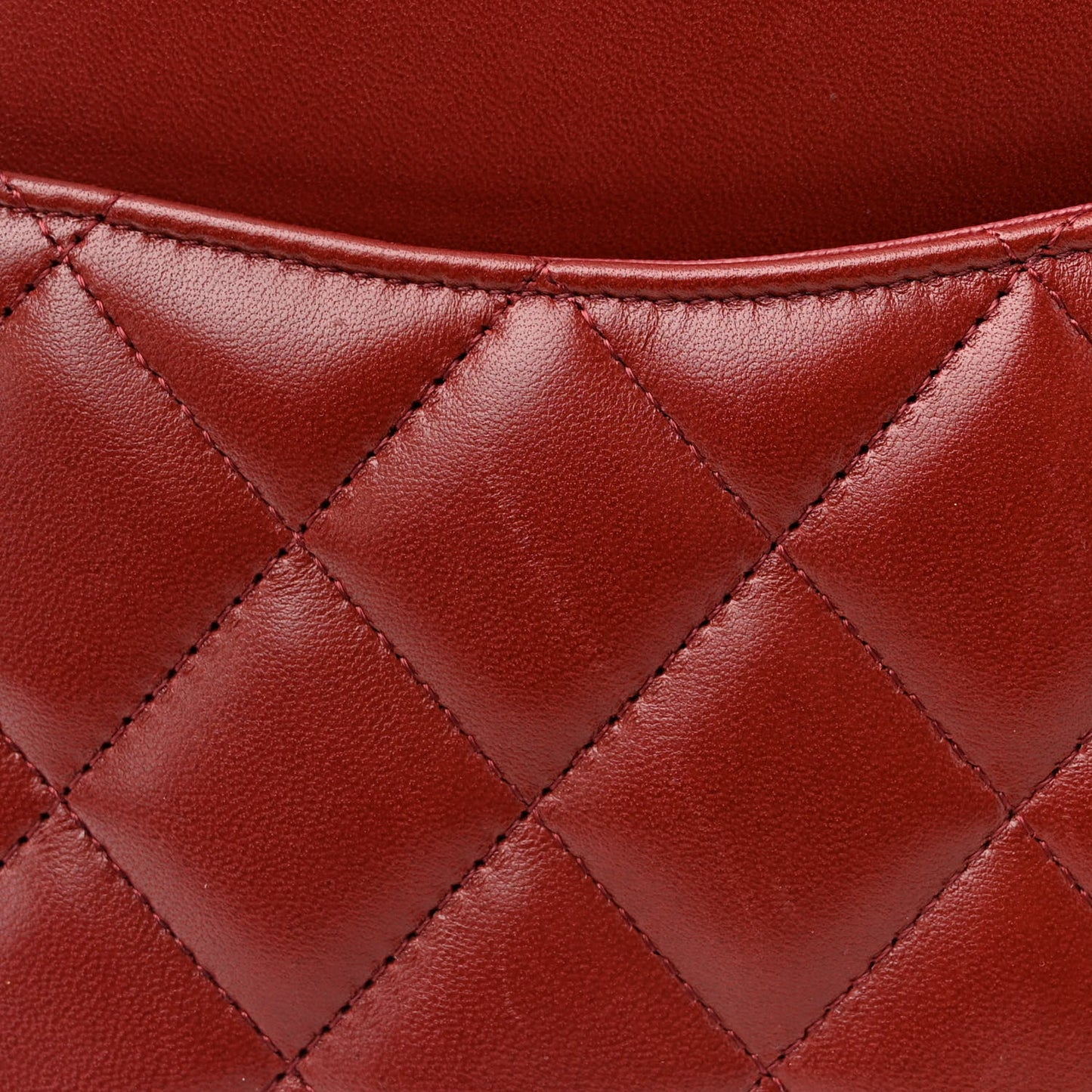 Lambskin Quilted Jumbo Double Flap Burgundy