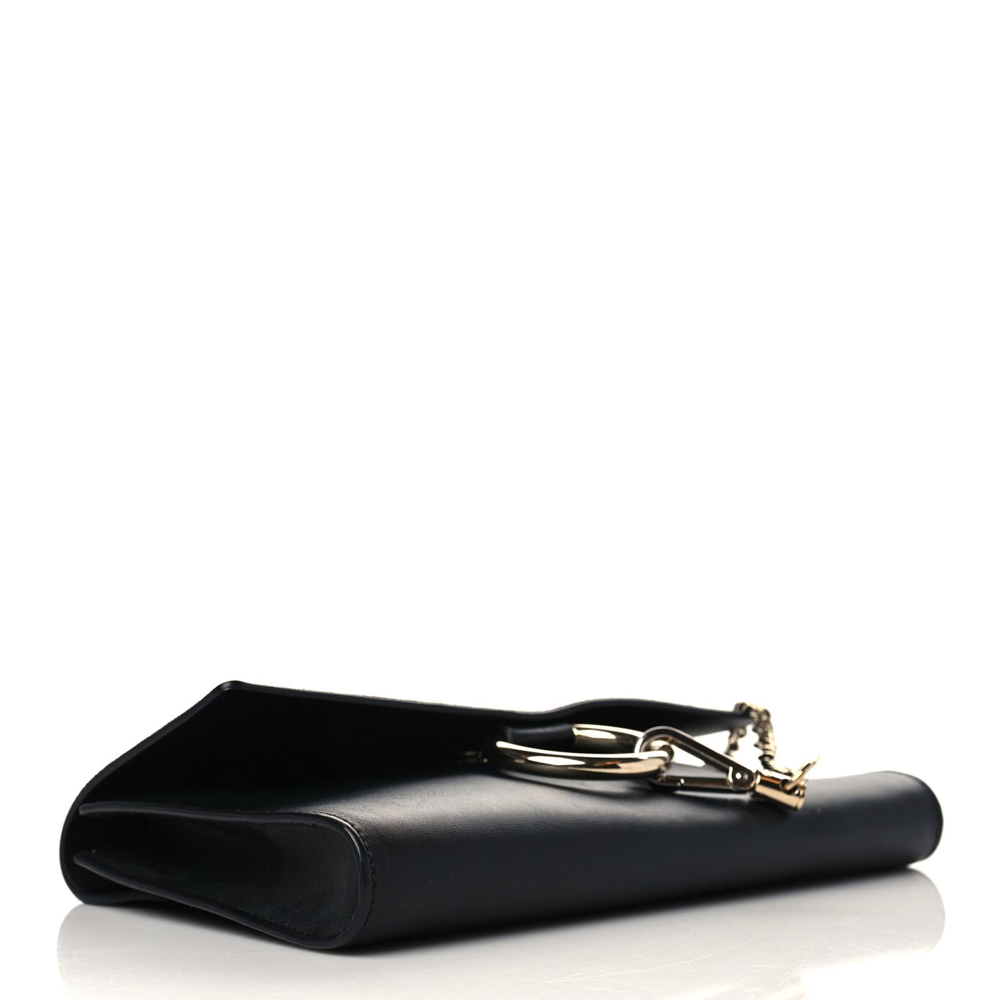 Suede Calfskin Faye Clutch Black