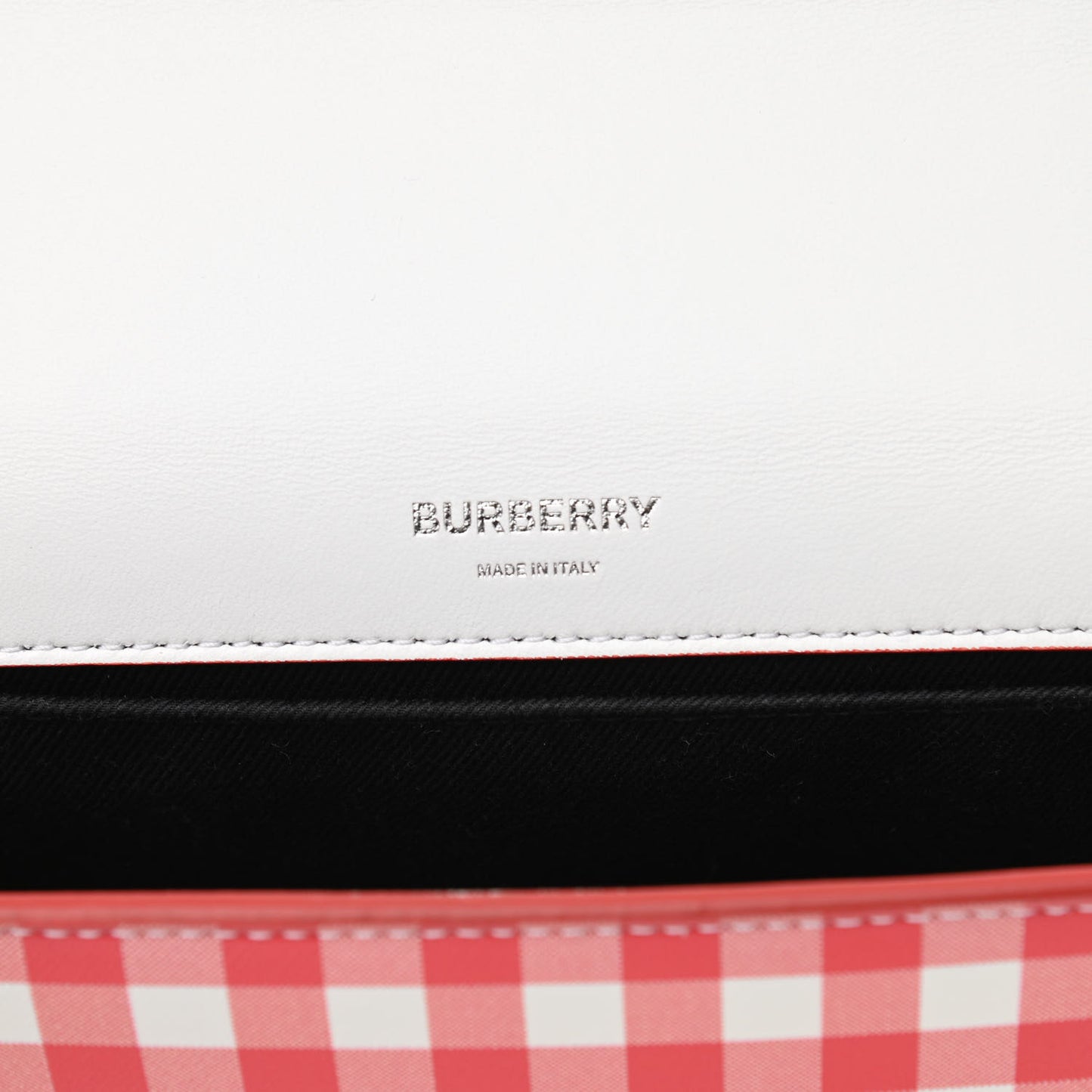 Calfskin Gingham Print Lola Bag Red White
