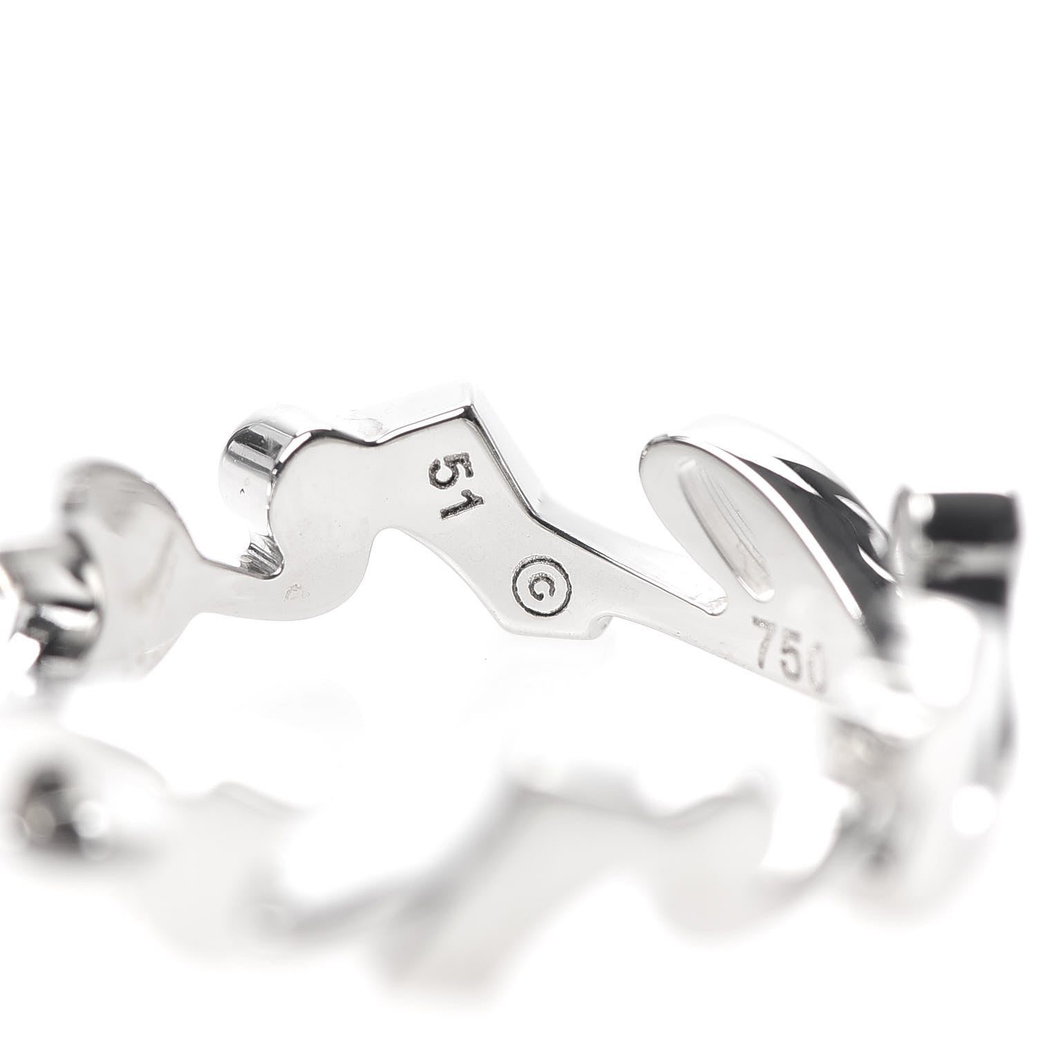 Cartier 18K White Gold Signature Ring 51 5.75 8 of 8
